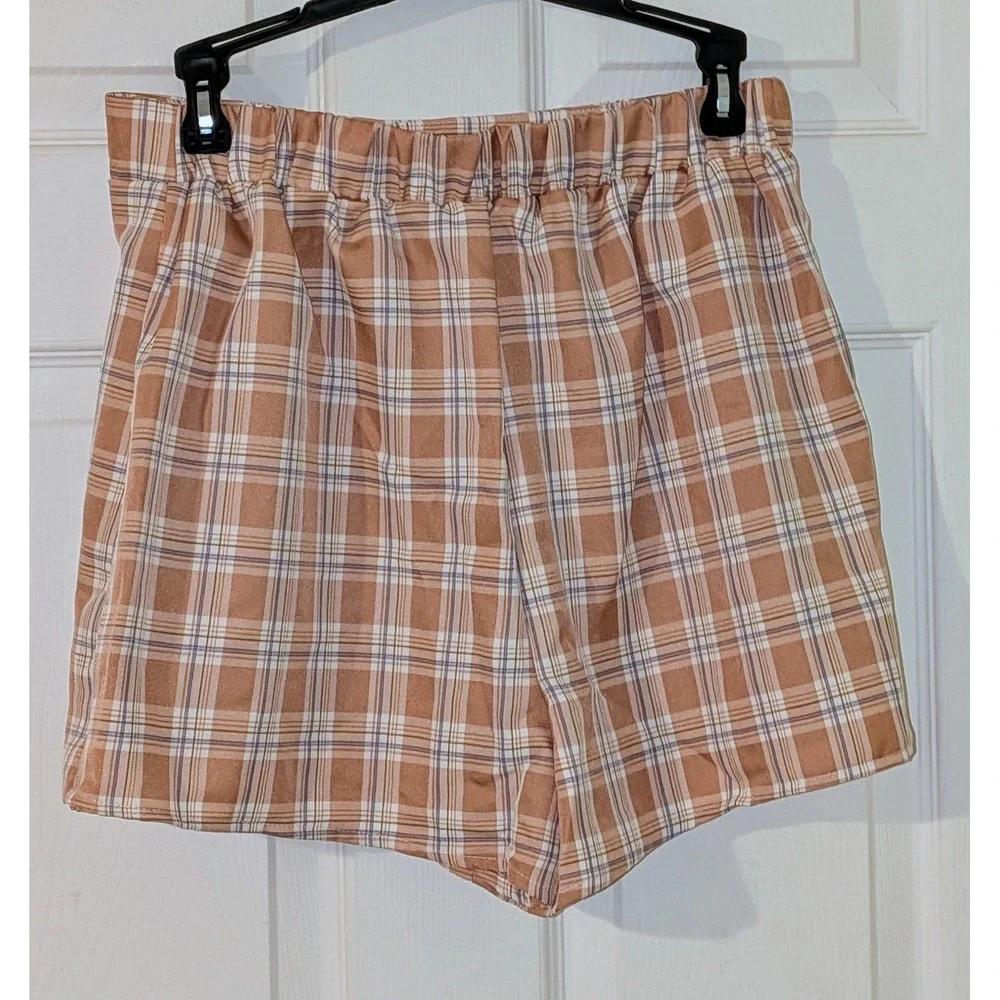 The Copper‎ Closet Blashe Plaid Mini Skirt Side Slit A-Line Size M NWT